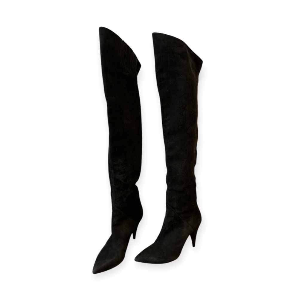 Saint Laurent Thigh High Cat Suede Leather Boots 36 (6) - Picture 2 of 9